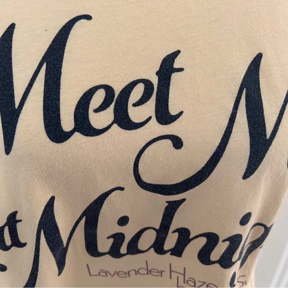 Taylor Swift Meet Me At Midnight Lavender Haze Cream & Purple Ringer Tee - Picture 9 of 9